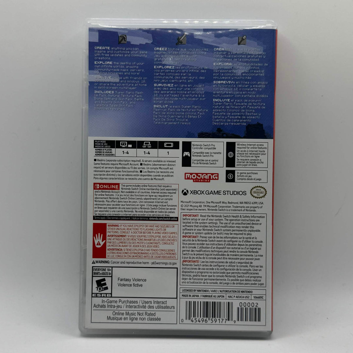 Minecraft (Nintendo Switch, 2018) Case Only