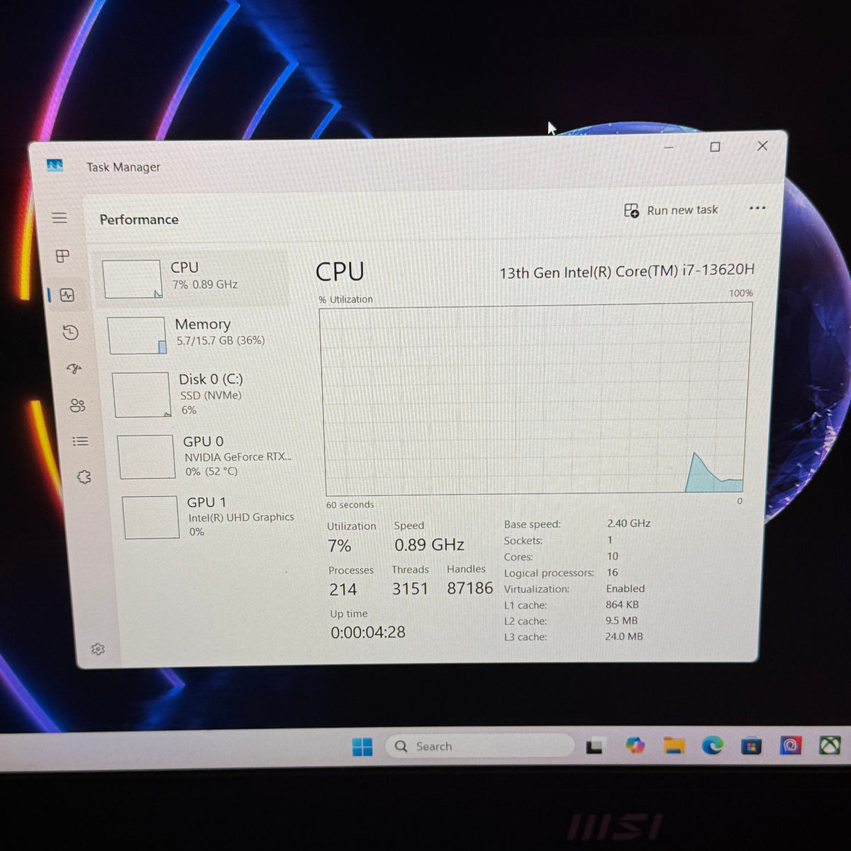 MSI Katana 15 B13VFK 15.6" i7-13620H 16GB RAM 1TB SSD NVIDIA RTX 4060 Laptop