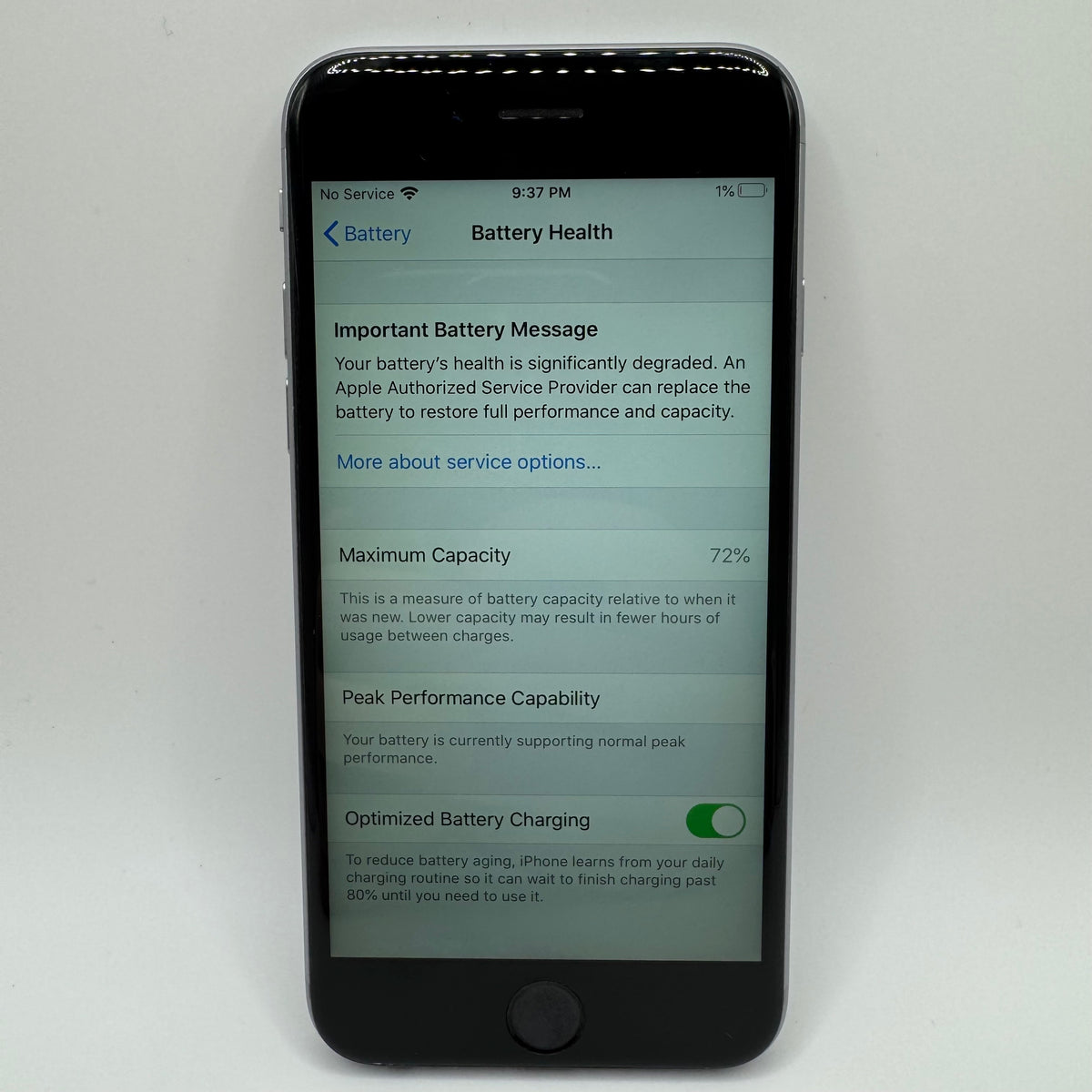 Unlocked Apple iPhone 6S 32GB Space Gray MN1E2LL/A Service Battery