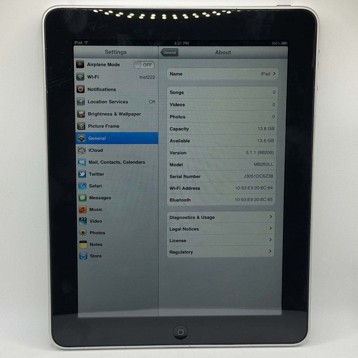 WiFi Only Apple iPad Original 16GB Space Gray MB292LL/A