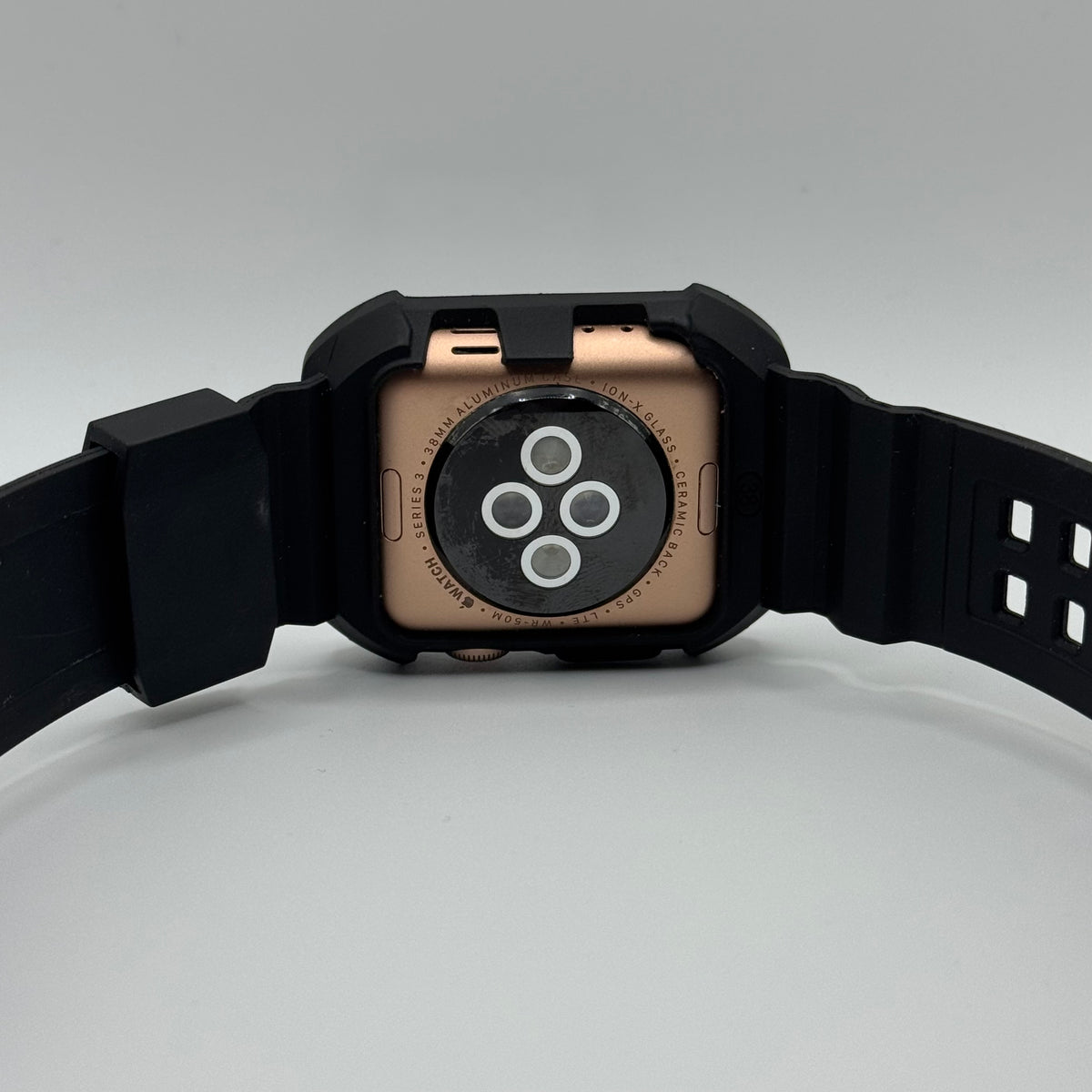 Unlocked Apple Watch Series 3 38MM Gold Aluminum Black Sport Band